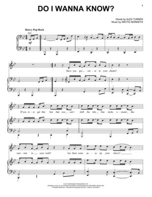 do i wanna know sheet music